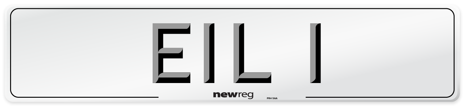 EIL 1 Number Plate from New Reg